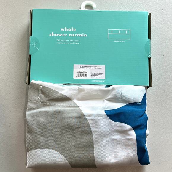 NEW Target Whale Pillowfort Bathroom Shower Curtain BN - Picture 5 of 5